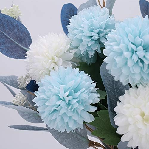 NAWEIDA Artificial Flowers with Vase Faux Hydrangea Flower Arrangements for Home Garden Party Wedding Decoration
