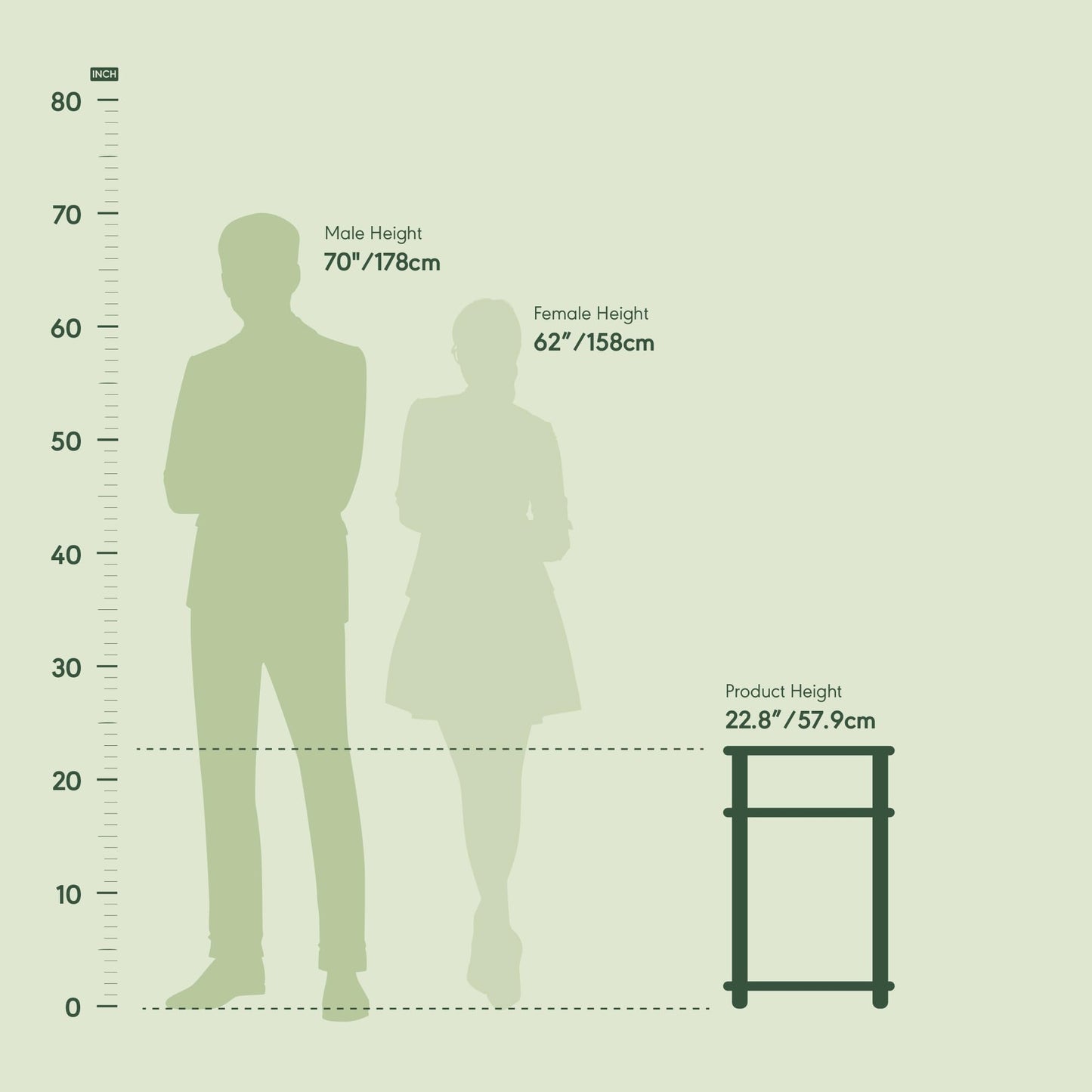 Furinno Just 3-Tier Turn-N-Tube End Table / Side Table / Night Stand / Bedside Table with Plastic Poles, 1-Pack, Columbia Walnut/Black