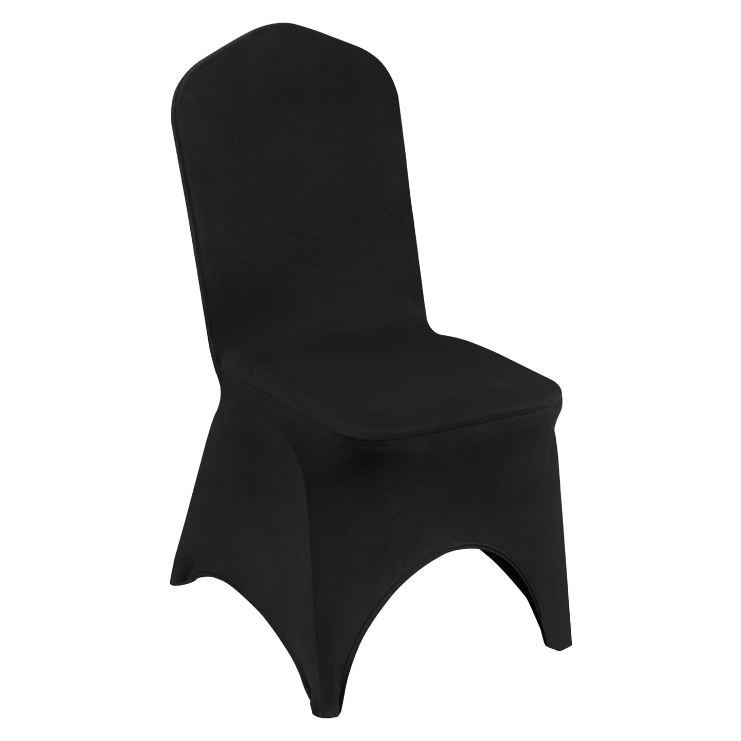 VEVOR 50 Pcs Black Chair Covers Polyester Spandex Stretch Slipcovers for Wedding Party Dining Banquet Arched-Front Chair Covers