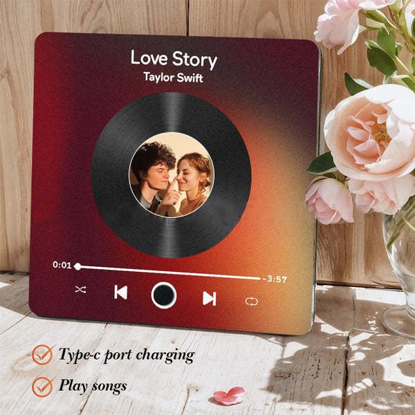 Custom Music Fridge Magnet with Photo Personalized Music Refrigerator Magnets Plays Song Customized Anniversary Christmas Valentine's Day Gifts for BF GF