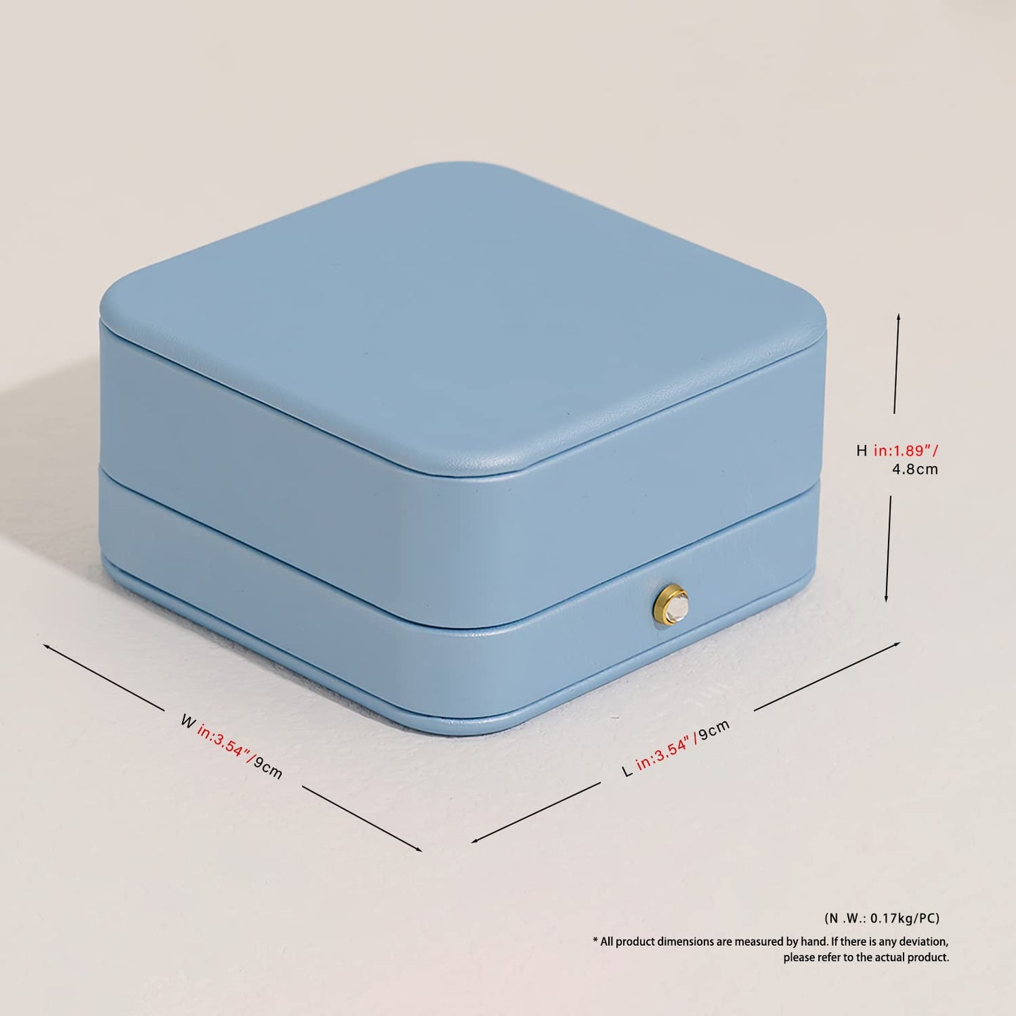 Oirlv Elegant Sky Blue Bracelet Gift Box Leather Bangle Box for Jewelry Gift White Velvet Interior Bangle Bracelet Storage