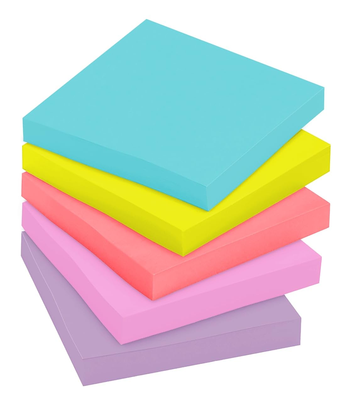 Post-it Super Sticky Notes, 24 Sticky Note Pads, 3 x 3 in., School Supplies, Office Products, Sticky Notes for Vertical Surfaces, Monitors, Walls and Windows, Supernova Neons Collection