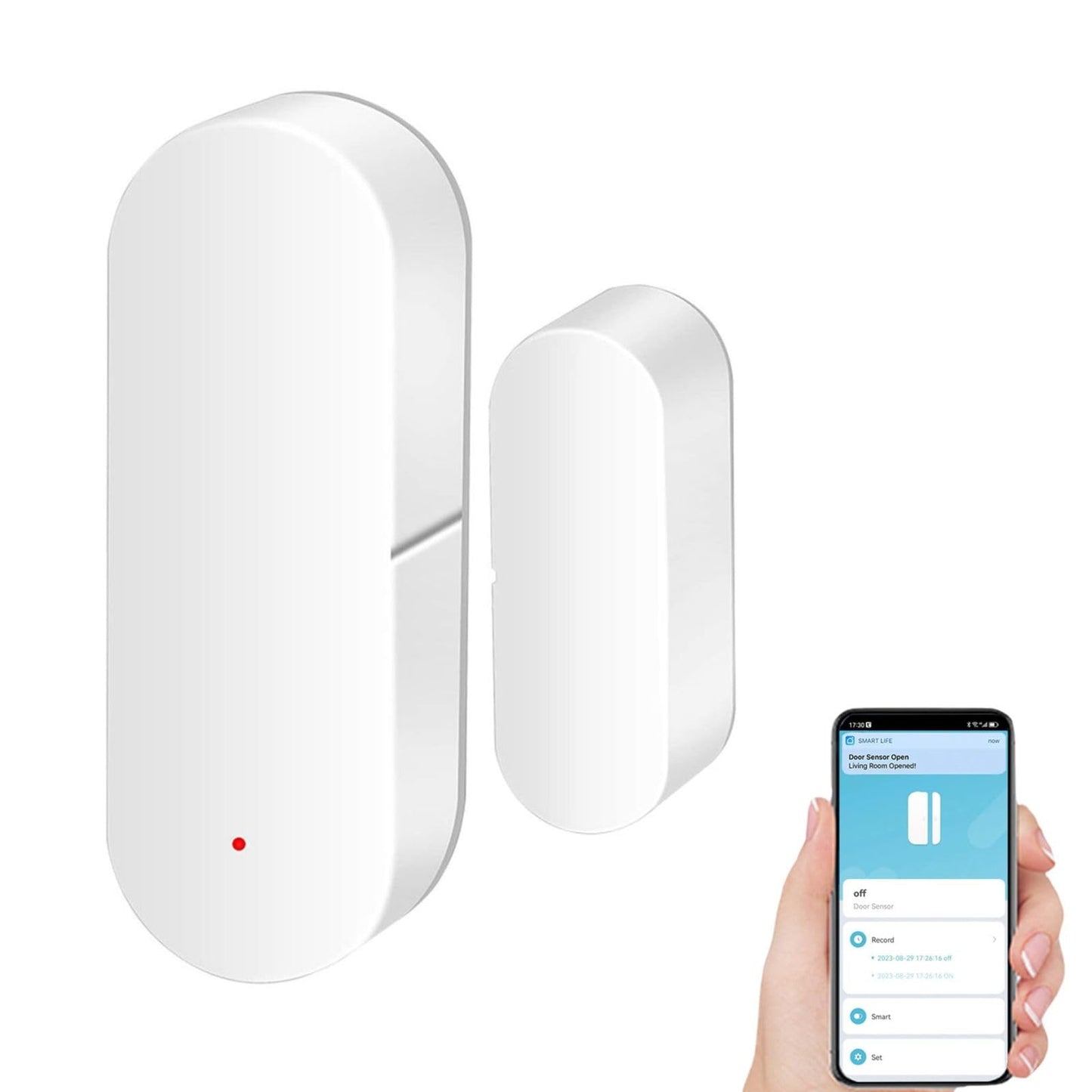 Sanofuturion Smart WiFi Door/Window Sensor | Tuya Smart Alarm, Wireless Entry Detector with Real-Time Alerts, Compatible with Alexa/Google Home, No Hub Required (1Pack)