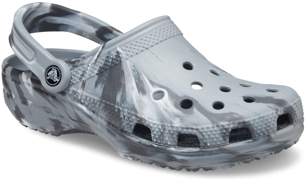 Crocs Classic Marbled Tie-Dye Clog Light Grey/Multi Men's 2, Women's 4 Medium