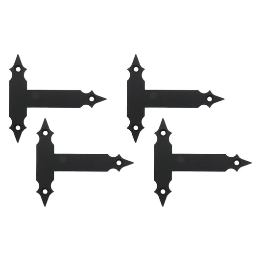 LC LICTOP T Shape Mending Plate for Wood Door Connctors Furniture Cabinet Decorative Metal Edge Corner Protectors Home Improvement Hardware Accessories 4.33 in Frosted Black 4 Pcs