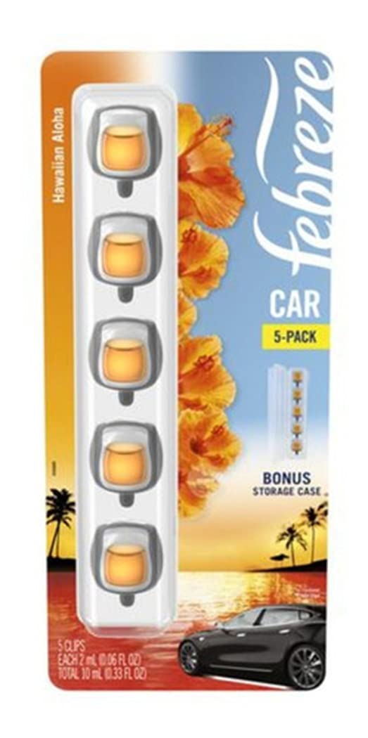 Febreze Car Air Freshener Vent Clip Platinum Ice Scent, .07 oz. Car Vent Clip, Pack of 4