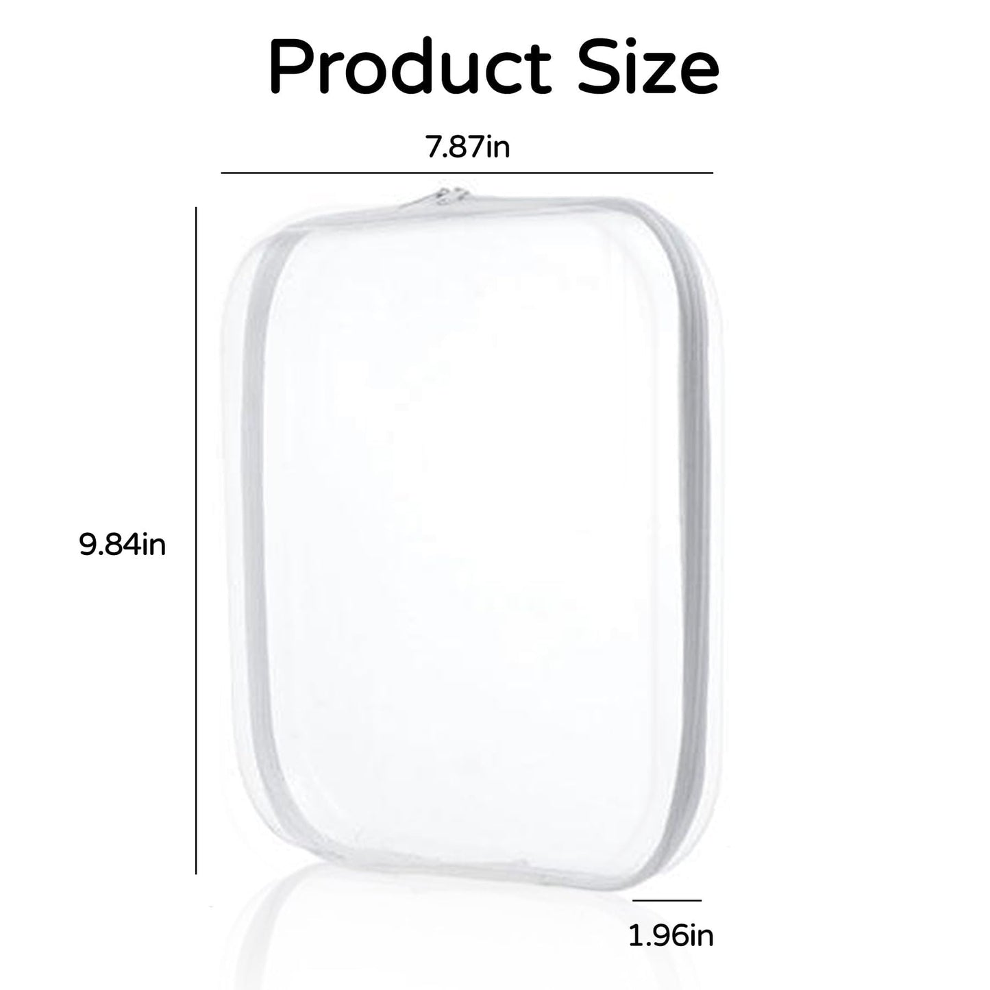 3PCS Zippered Transparent Cases for Snacks,Portable Waterproof Cosmetic Bag with Zipper,Clear Hard Shell Zipper Case for Cosmetic Storage, Putting Snacks, Pencil Case (3PCS-M)