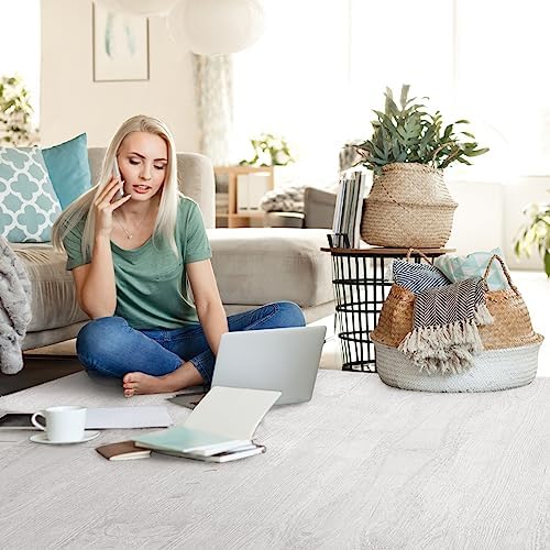 Forest Floor Farmhouse 5/8 Inch Thick Printed Foam Tiles, Premium Wood Grain Interlocking Foam Floor Mats, Anti-Fatigue Flooring – Stylish Flooring Solution, Porch Post White, 24 Sq Ft