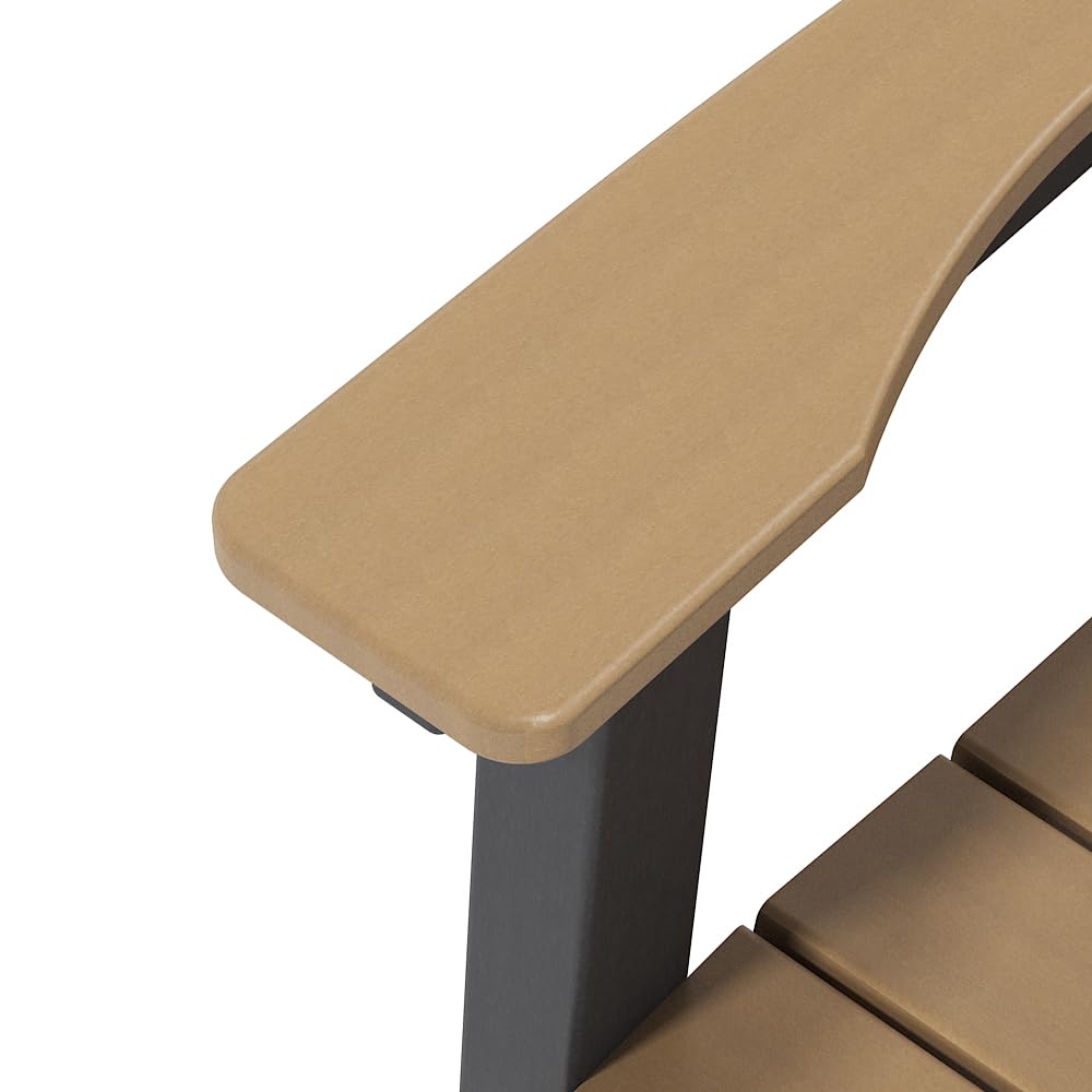 OTSUN Outdoor Tall Adirondack Chairs Set of 2, Patio Bar Stool Chair with High Back, 400lbs, Widened Arms, All-Weather Balcony Chair for Backyard, Garden, Yard - Black Brown