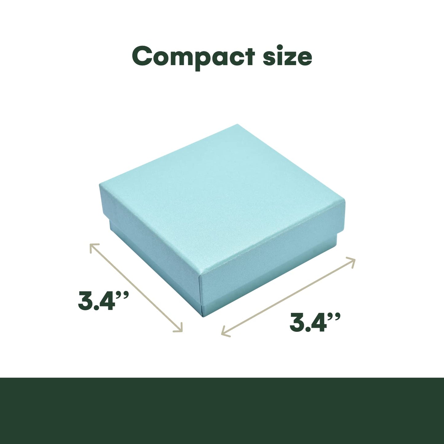 Dawhud Direct Small Jewelry Box - 6-Pack Cardboard Small Gift Boxes with Lids and Black Cushion - Ideal for Earrings, Bracelets, and Necklaces - Jewelry Packaging Boxes - 3.5x3.5x1-Inch (Turquoise)