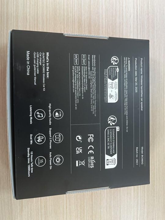 Bluetooth Car Speaker Handsfree Speakerphone: Dual 3W Wireless Car Kit with Visor Clip for Cell Phone - Bluetooth Speaker Support Siri Google Voice Assistant Motion Auto On