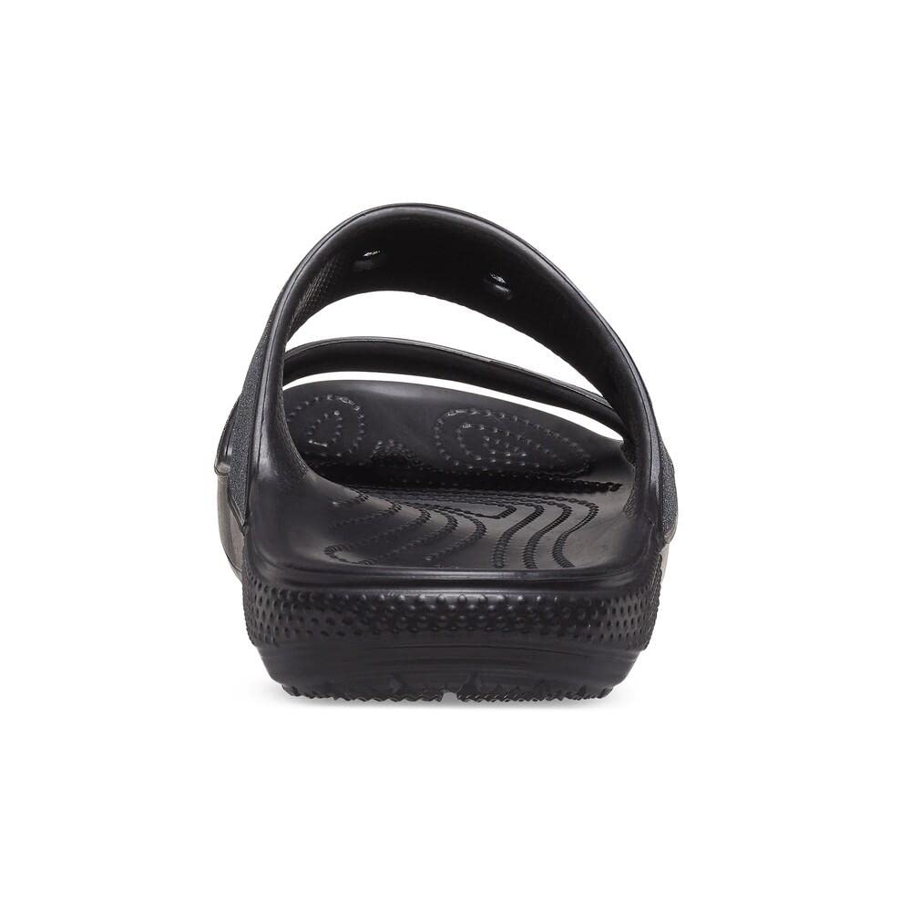 Crocs Unisex Classic Sandal - Seasonal Graphics Black/Glitter Rainbow Men's 5, Women's 7 Medium