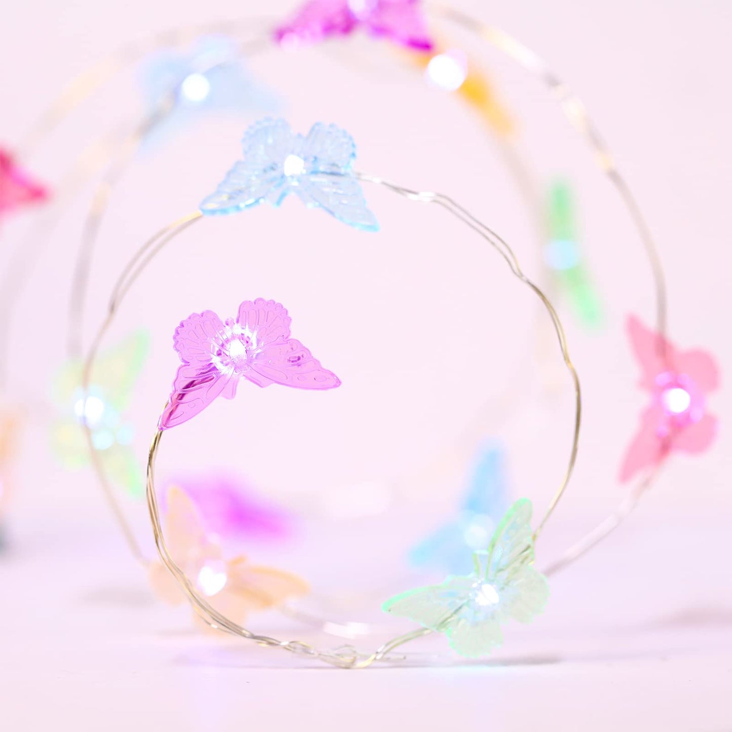 Tuanse Butterfly String Lights, 10ft 40 LEDs Battery Operated 12 Modes Summer Fairy Light Decor with Remote and Timer for Bedroom Party Garden Wedding Decoration