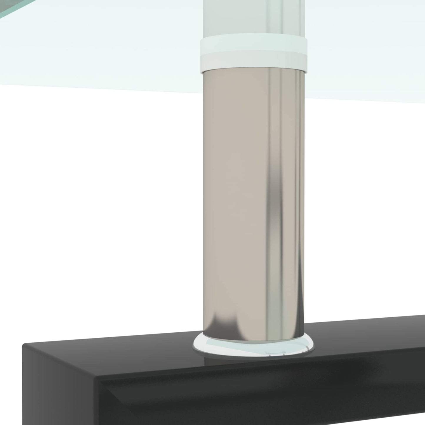 PIUS Rectangle Glass Coffee Table, Clear Coffee Table Modern Side Center Tables Furniture for Living Room,Black