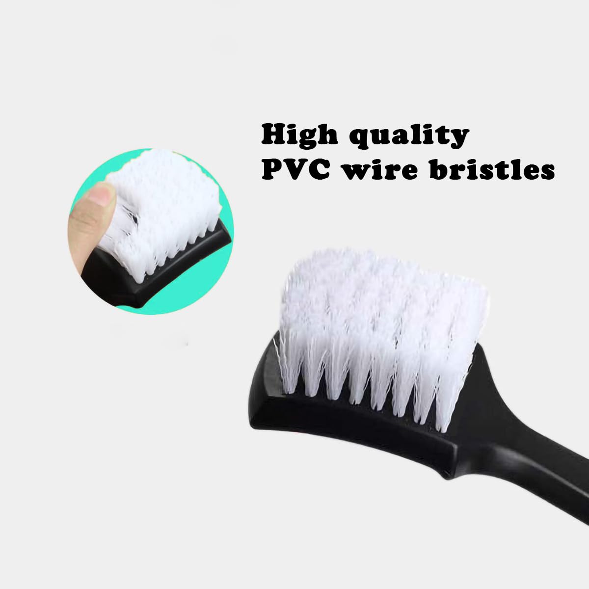 Tire Brush, Black Stiff Bristle Wheel Cleaning Brush, Car Carpet Brush, Detail Brush (White)