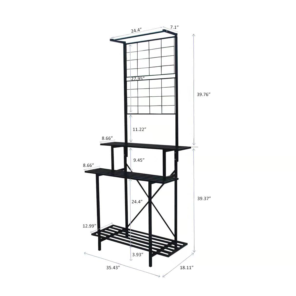 Hanging Plant Pot Shelf Rack Heavy Duty Plant holder Trellis,Multi Layer Plant Stand for Home, Garden, Balcony