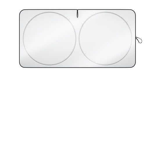 Wigoo 2025 Upgrade Car Windshield Sun Shade [100% Light Block, 4th-Gen Cooling Tech] Foldable Heat Insulation Interior Sun Visor with Storage Bag for Sedans/SUVs/Hatchbacks (M (64"x32")