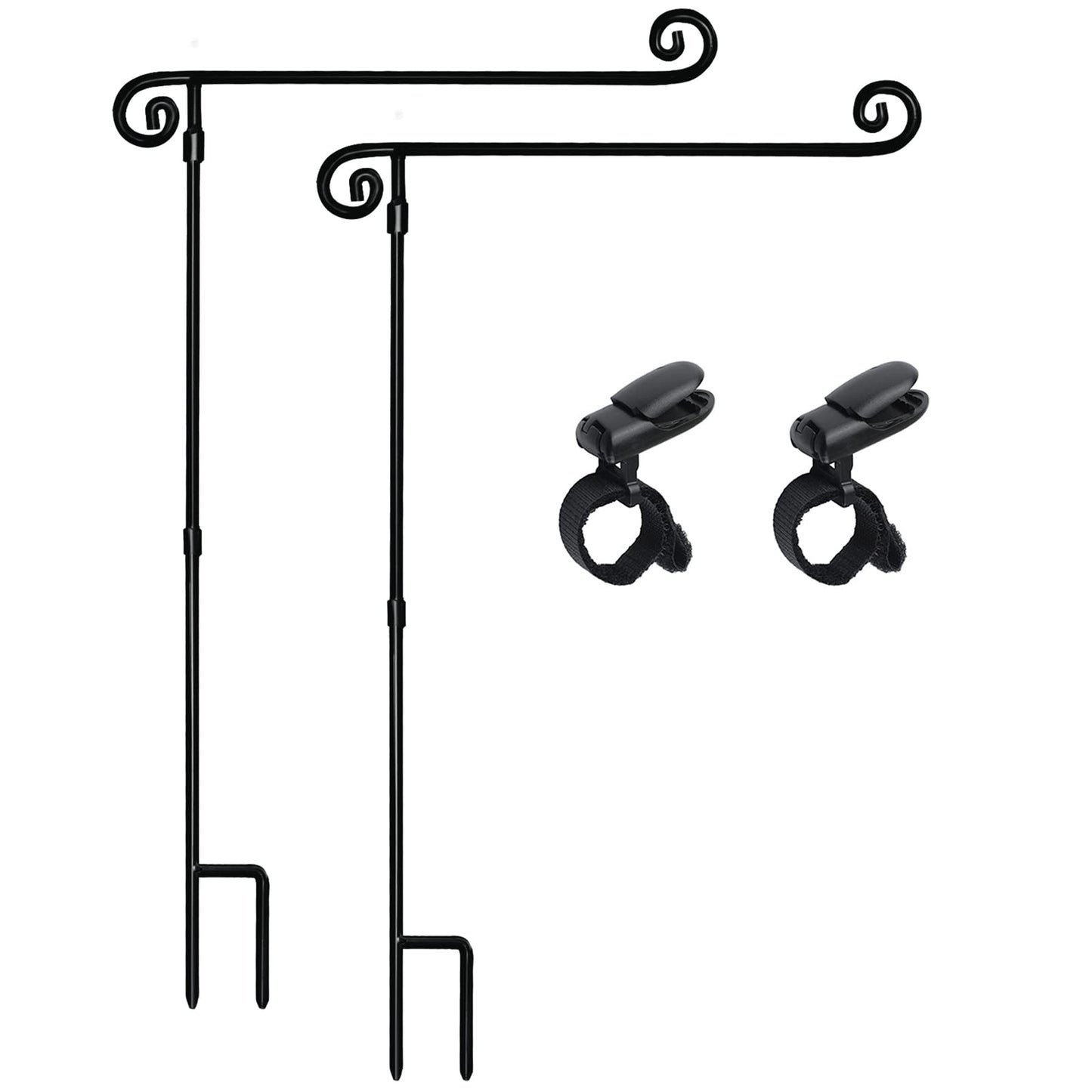 Garden Flag Stand, Yard Flag Holder,Garden Flag Hanger,Banner Pole with one Tiger Clip,Fall Decor for Outdoor Garden Lawn