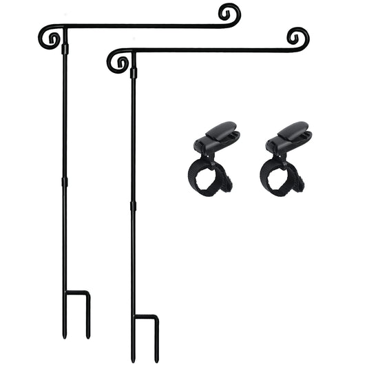 Garden Flag Stand, Yard Flag Holder,Garden Flag Hanger,Banner Pole with one Tiger Clip,Fall Decor for Outdoor Garden Lawn