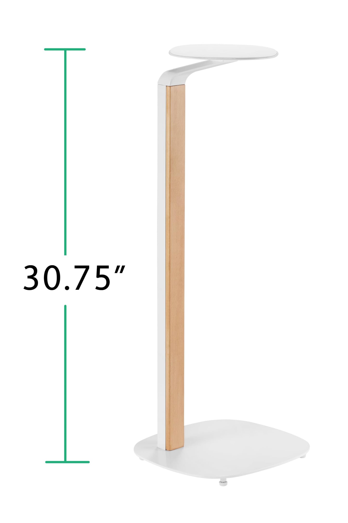 ynVISION.DESIGN Wood Speaker Stands | Pair | Max 22 LBS per Stand | Compatible with Sonos Era 300 and Most Bookshelf Speakers | 31 inches Tall | Foam Pad - Built in Cable Management | White and Beech
