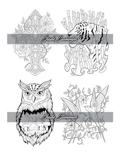 100 Tattoos: Tattoo Coloring Book for Adults with Incredible Designs of Animals, Flowers, Fantasy, Skulls, and More!