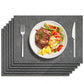DOLOPL Placemats Set of 6 – Elegant Double Side Washable Place Mats for Dining Table, Heat Resistant Wipeable Reversible Modern Dining PU Table Mats for Kitchen, Office, Outdoor Use (Charcoal)