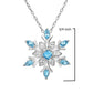 Amanda Rose Collection Sterling Silver Snowflake Pendant Necklace with Blue and White Austrian Crystals