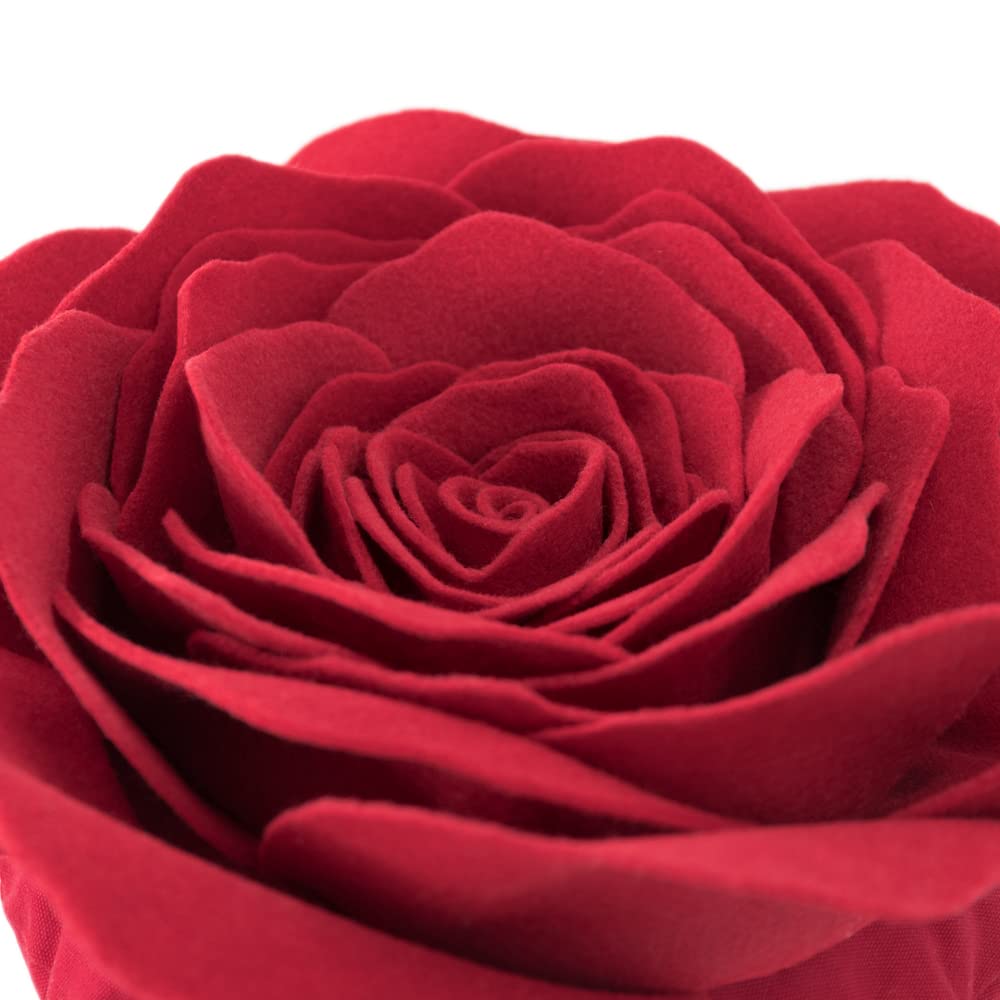 JWH Stereo Flower Throw Pillow Cover Aesthetic Decorative 3D Floral Accent Pillow Case Round Cushion Handmade Pillowcase for Couch Bed Living Room Chair Bedroom 14 Inch Red