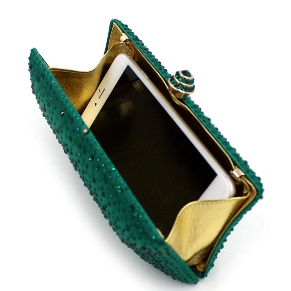 Vistatroy Women's Evening Bag Sparkling Rhinestone Wedding Evening Party Clutch Handbag Purse Chain Shoulder Crossbody Bag (Black)