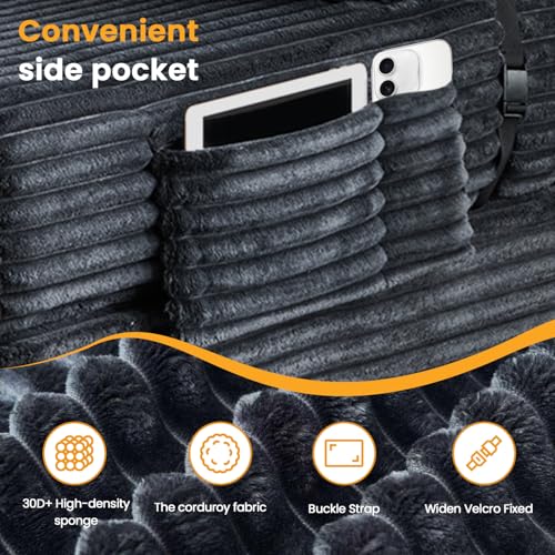 Domiqut 3 in 1 Folding Sofa Bed, Convertible Sleeper Chair with Pillow, Chair Bed with Back Support, Couches for Living Room, Foam Floor Mattress with Cushion, Single Size, Dark Grey