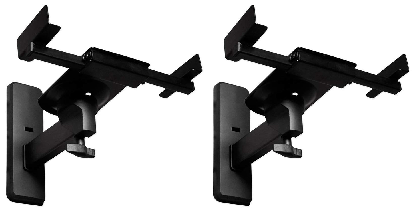 Rockville RHSB8 Adjustable Wall Mount Speaker Brackets (Pair), 180-Degree Swivel, 10-Degree Tilt, 40lb Capacity, Perfect for Home Theater and Studio Monitors