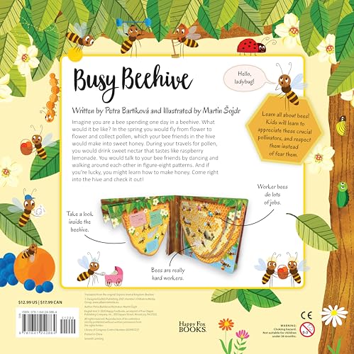 Discovering the Busy World of the Beehive (Happy Fox Books) Board Book Teaches Kids Ages 3-6 about Bees, Exploring a Hive with Each Page, plus Educational Facts and Vocabulary Words (Peek Inside)