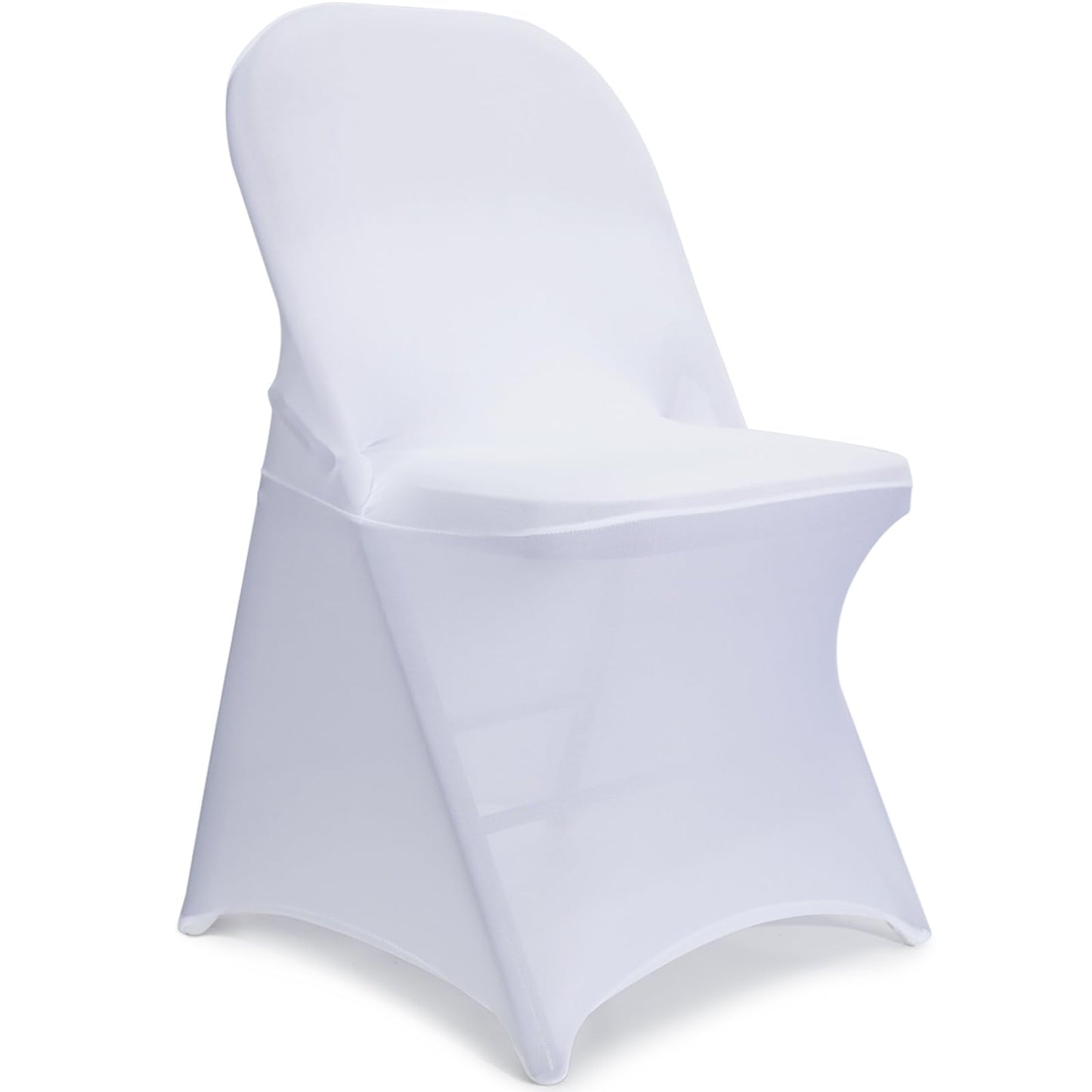LEBENGURU Stretch Spandex Folding Chair Covers 30PCS, Universal Elastic Fitted Chair Cover Protector for Wedding, Party, Banquet, Holidays, Celebration, Decoration (White)