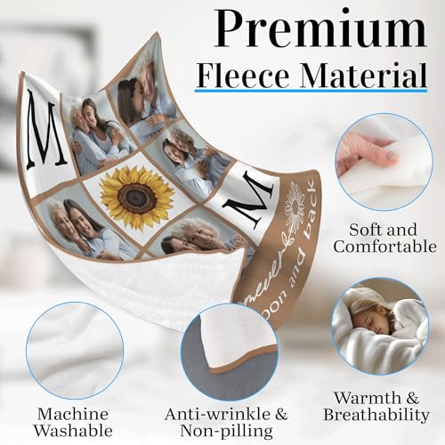 Hyturtle Personalized Best Mom Gifts for Women from Daughter Son, Fleece Blanket Gifts for Her Woman, Mothers Day Birthday Gift Idea for Mom Unique Custom Photo Throw Blanket Home Decoration Keepsake