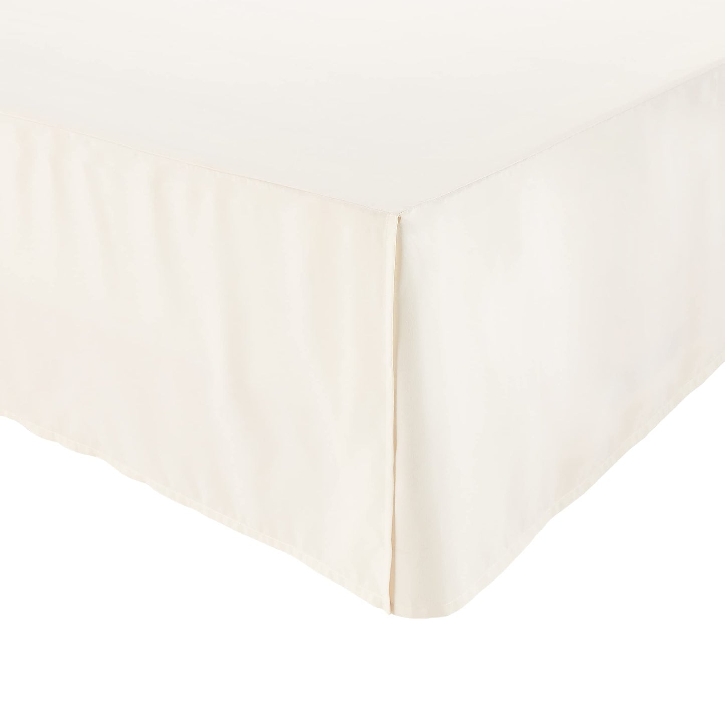 Amazon Basics Lightweight Pleated Bed Skirt, Full, Off White, Solid