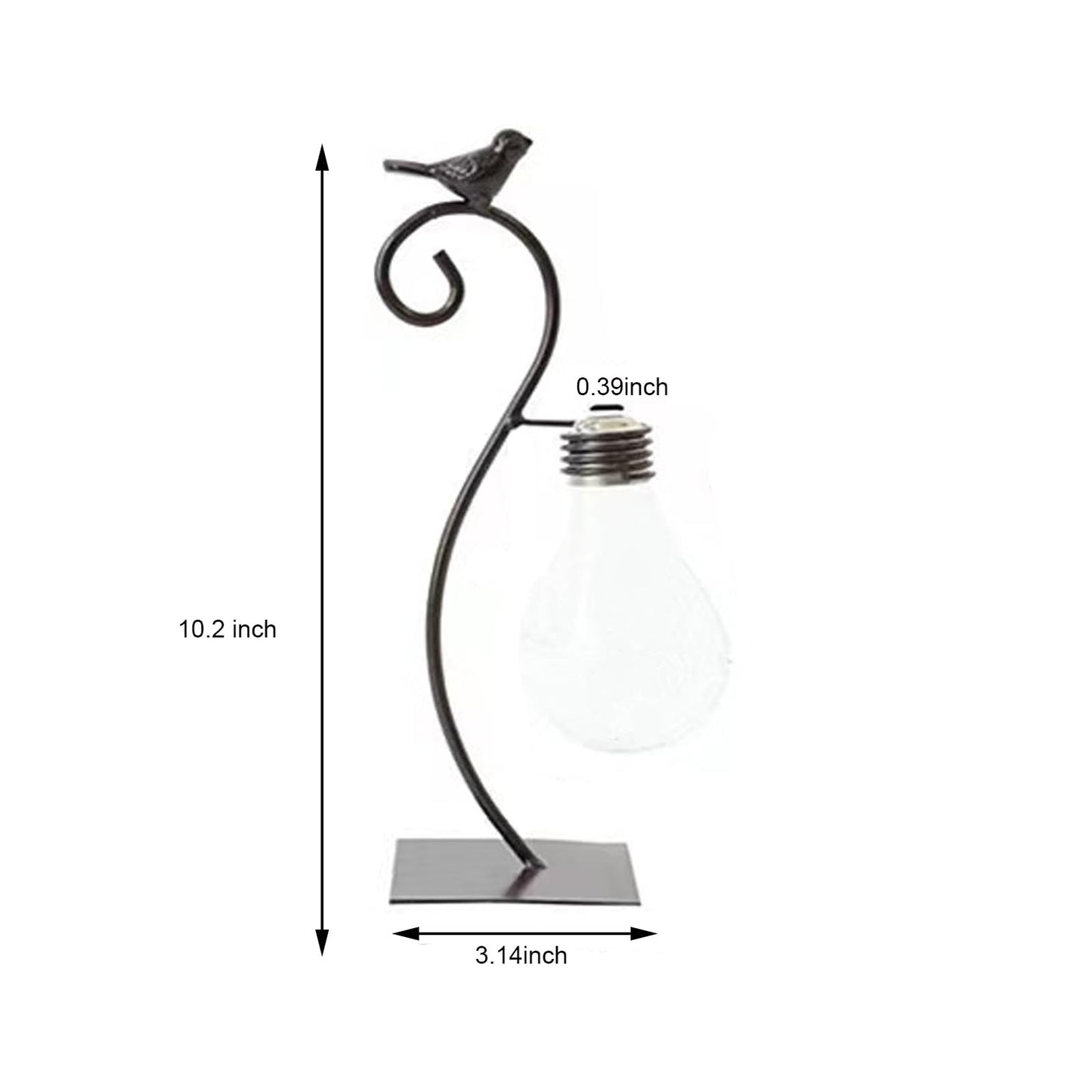 Calnegaris Desktop Glass Planter Hydroponics Vase, Planter Bulb Vase with Holder, Creative Bird Lant Terrarium Stand for Home Decor, for Flowers, Succulents, Propagation