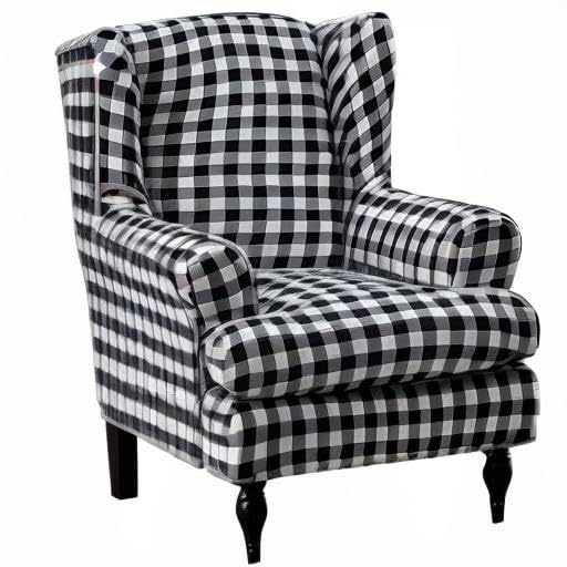 Wing Chair Slipcovers 2 Pieces Stretch Spandex Wingback Chair Covers Sofa Slipcover Printing Wingback Armchair Slipcovers Furniture Protector Couch Soft with Elastic Bottom for Wingback Chairs,13