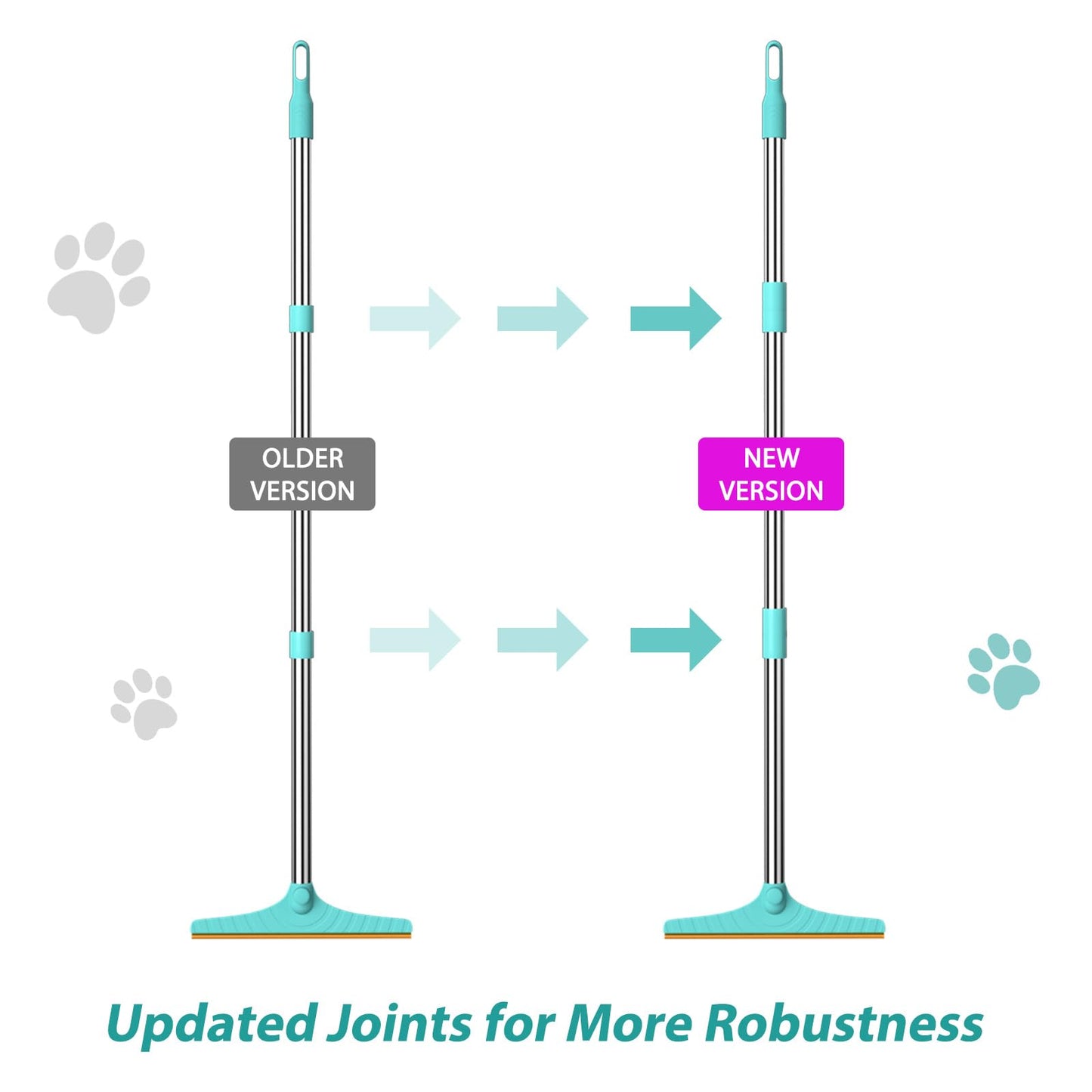 Carpet Rake for Pet Hair Removal, Reusable Cat Dog Hair Remover with 45’’ Long Handle Advanced Lint Remover Scraper for Carpets, Rugs, Mats, Couch