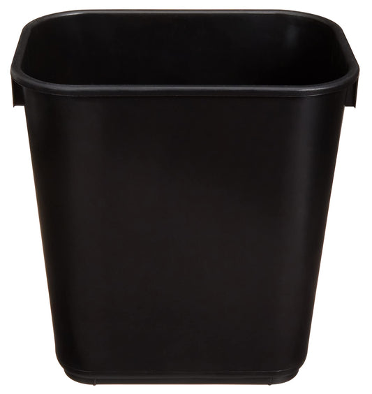 Amazon Basics Small Trash Can, Rectangular Commercial Office Wastebasket, 3 Gallon (Pack Of 2), Black (Previously AmazonCommercial brand)