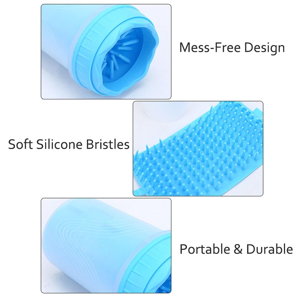 Dog Paw Cleaner Cup - Silicone Bristle Pet Paw Washer for Small, Medium, and Large Dogs & Cats | Easy-to-Use, Mess-Free Paw Cleaning Tool for Muddy Paws