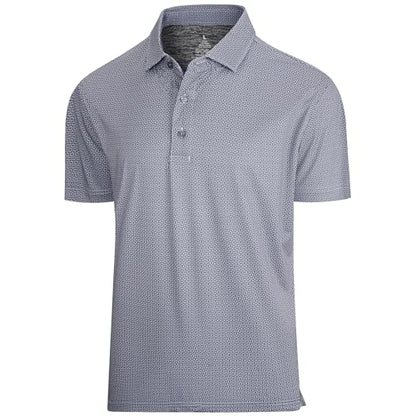 Esabel.C Mens Golf Shirts Print Moisture Wicking Short Sleeve Performance Dry Fit Stretch Active Polo Shirts for Men
