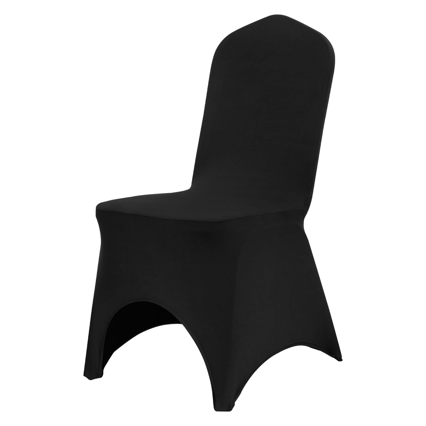 VEVOR 50 Pcs Black Chair Covers Polyester Spandex Stretch Slipcovers for Wedding Party Dining Banquet Arched-Front Chair Covers