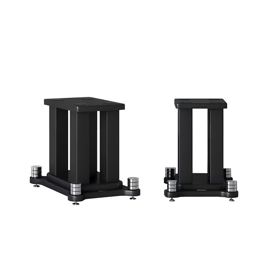 A Pair of Universal Speaker Stands, Heavy Duty Speaker Stands Holds Bookshelf Speaker Satellite Speaker Large Speaker, Vibration-Absorbing MDF Design, Holds 88lbs Speaker (Black, 20cm/7.8in)