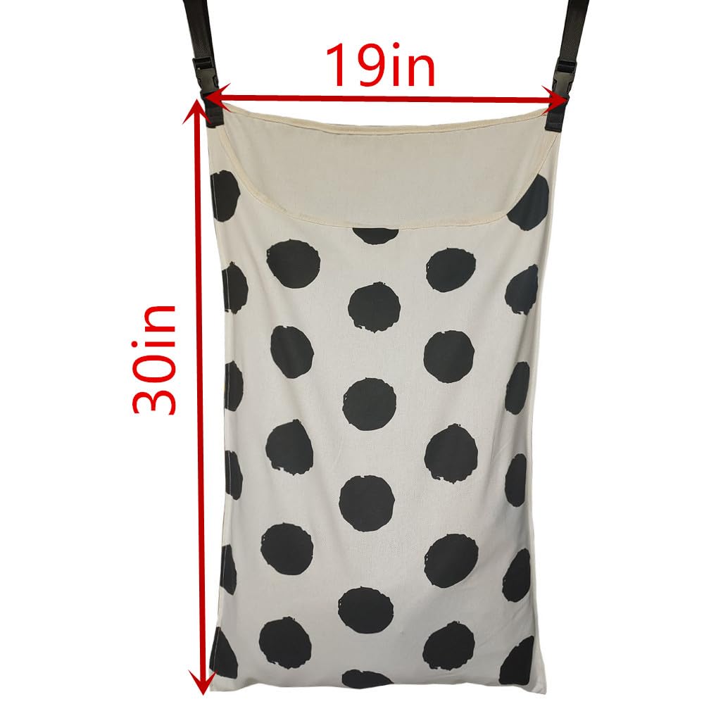 HDHYK Adjustable Space Saving Door Hanging Laundry Hamper Bag Dorm Laundry Bag,Wide Open Top Over The Door Laundry Hamper with Free Hanging Hooks