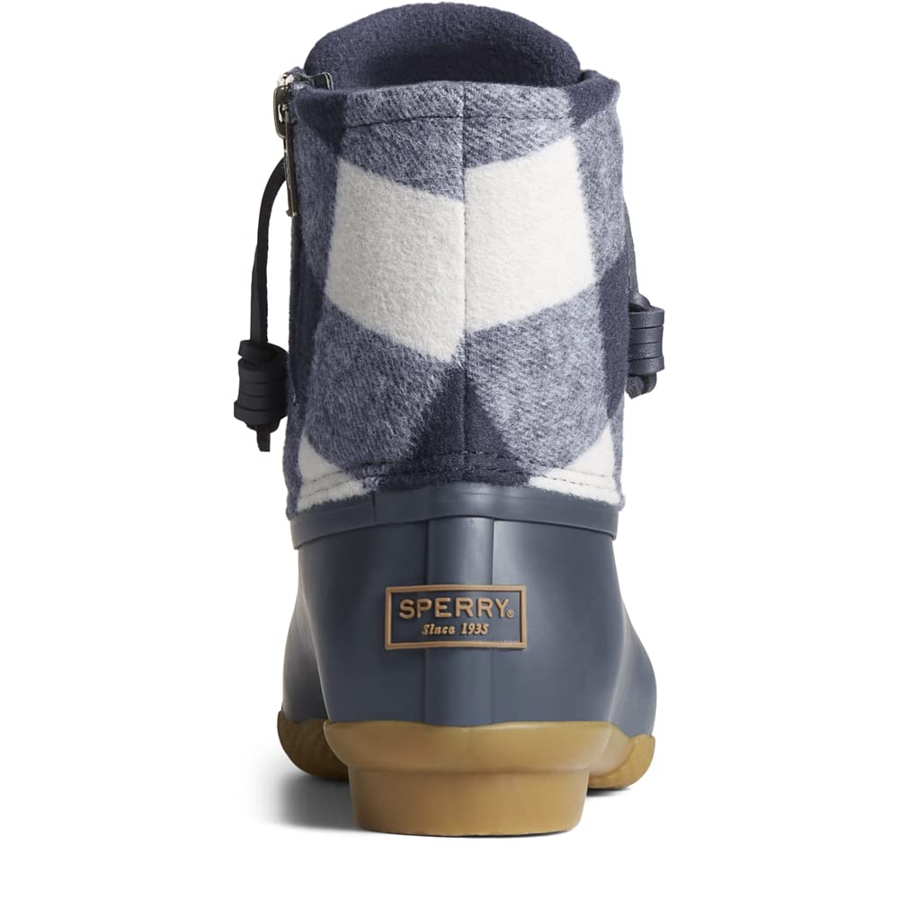 Sperry Ladies Footwear Women's Saltwater Seasonal Rain Boot, Navy Check, 5