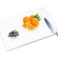 JAMBALAY Tempered Glass Cutting Board for Kitchen, 16"x12" Clear Glass Cutting Board with Rubber Non-Slip Feet, Heat and Scratch Resistant, Shatterproof, Dishwasher Safe,Transparent