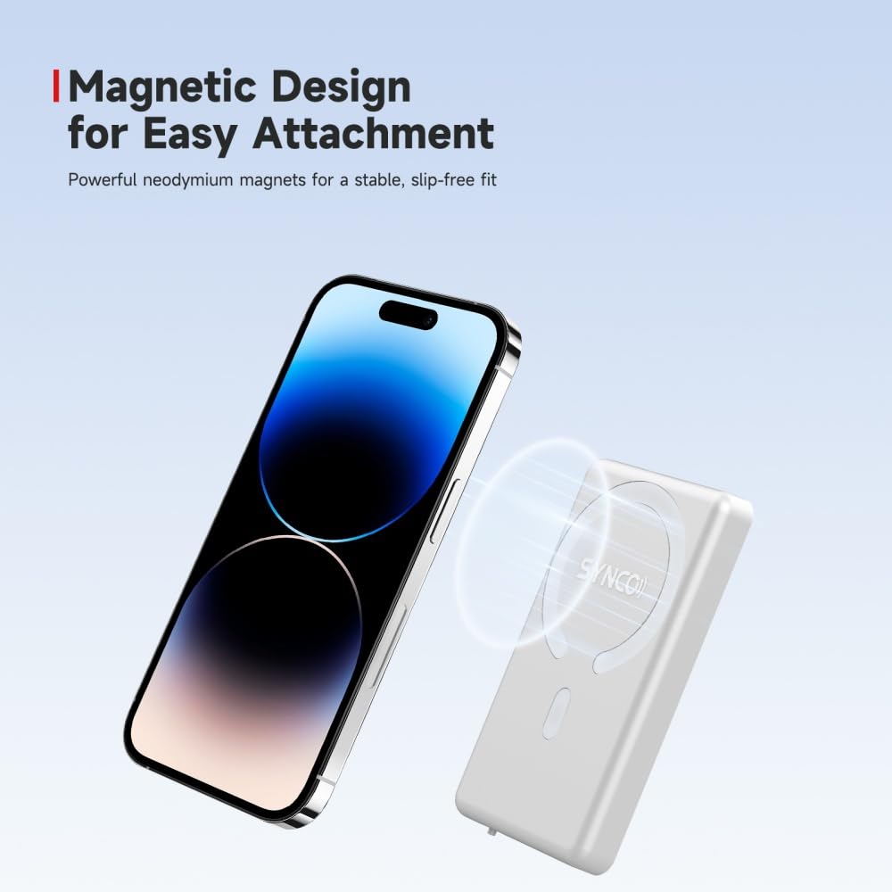 Synco Xview M4 Phone Vlog Selfie Monitor Rear Camera Monitor Video Transmission with 164FT Range, 3H Battery, Built-in Speaker for YouTube TikTok Live Streaming Black Magnectic Case