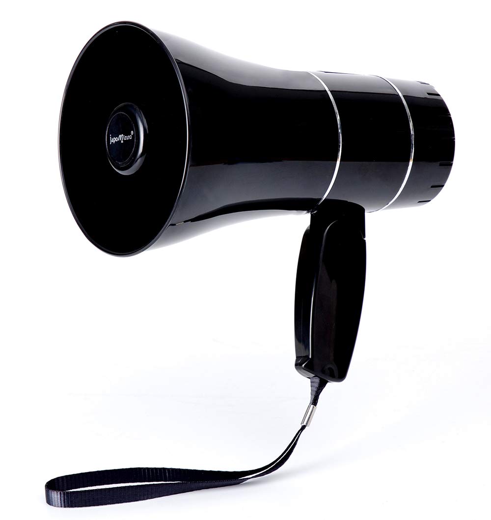 Rechargeable Bullhorn Megaphone Speaker with 240s Recording, Emergency Siren Alarm, U-Disk Playback Portable PA System for Outdoor Events, Coaching, Stadiums Rechargeable Battery Included (Black)