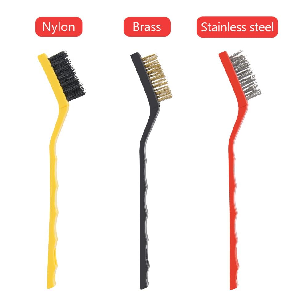pulwury 9pcs Detailing Brush Set,Interior Cleaning Brush,Steel Wire & Tire Brush Automotive Cleaning Brush Kit,for Cleaning Engine, Body Exterior Surface, Carpet, Truck, SUV, RV, Motorcycle