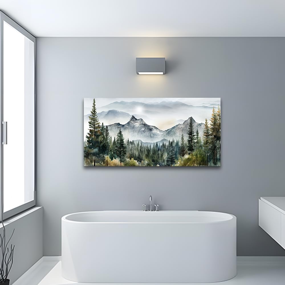 Wapluam Abstract Mountain Landscape Wall Painting Canvas Wall Art For Living Room Bedroom Wall Decor Modern Home Decor Office Wall Decorations Stretched And Framed Pictures Ready To Hang ArtWorks